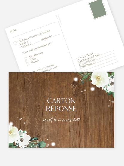 Carton réponse Guinguette chic