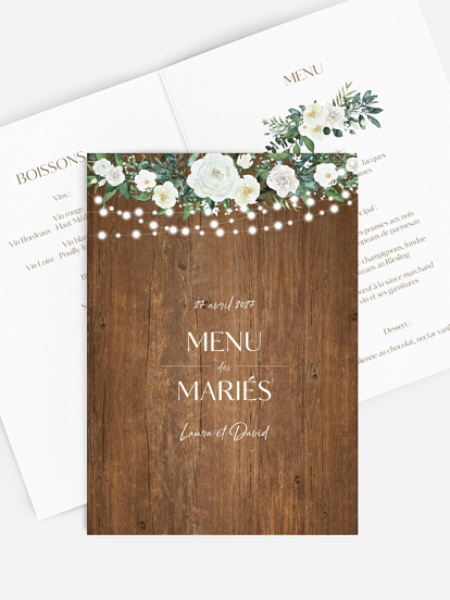 Menu mariage Guinguette chic