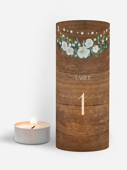 Numéro de table mariage Guinguette chic