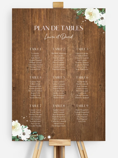 Poster plan de table mariage Guinguette chic