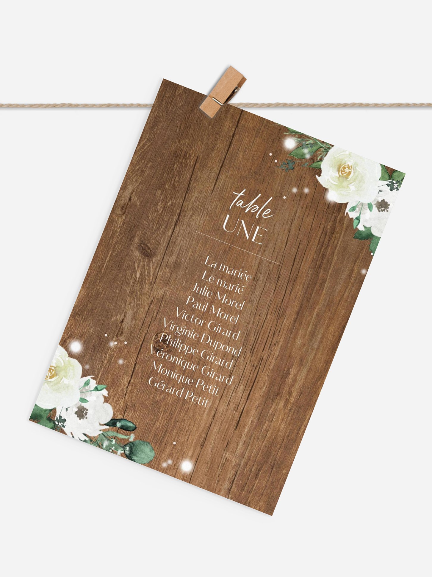 Cartons plan de table mariage Guinguette chic
