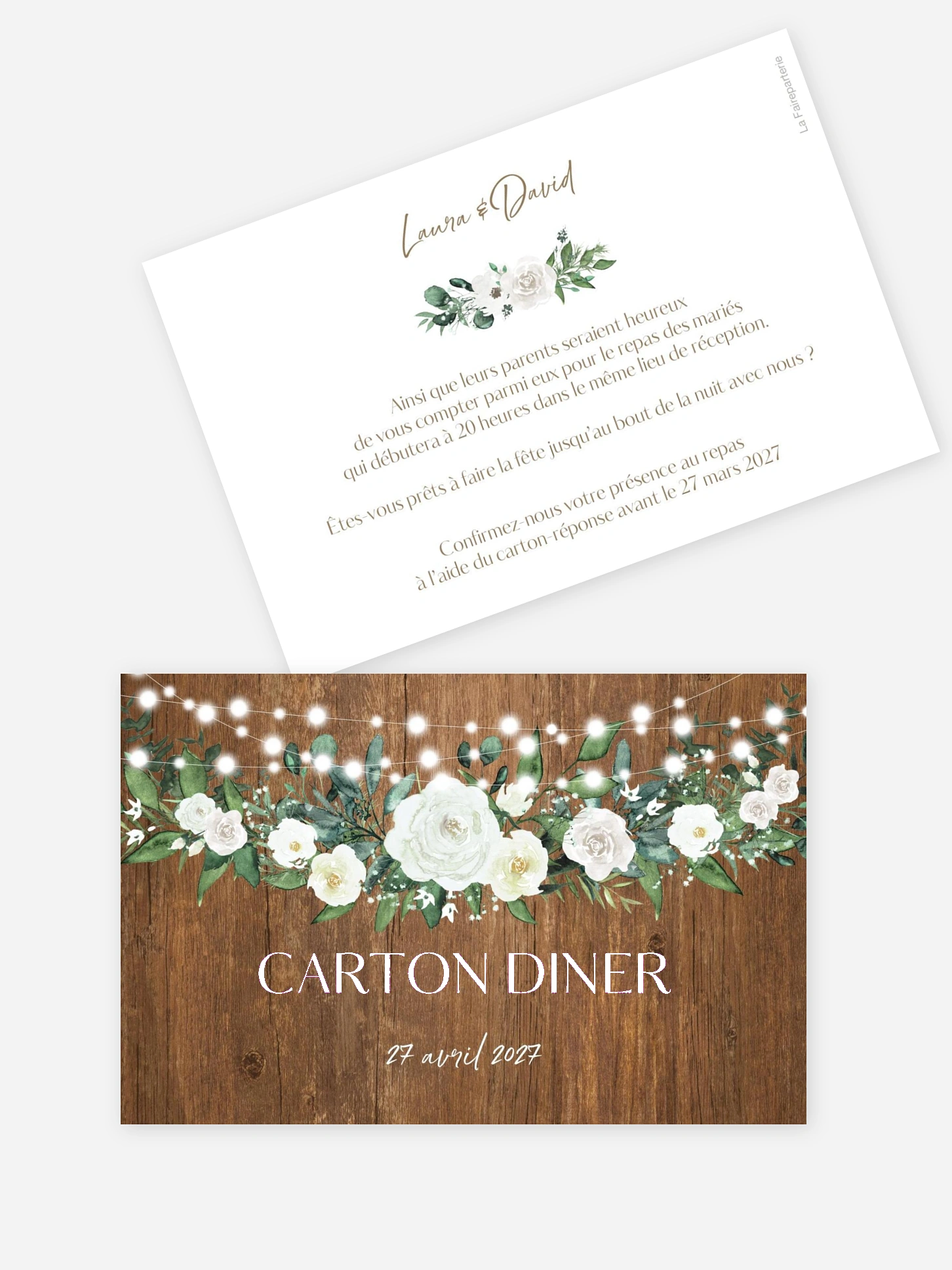 Carton d'invitation Guinguette chic