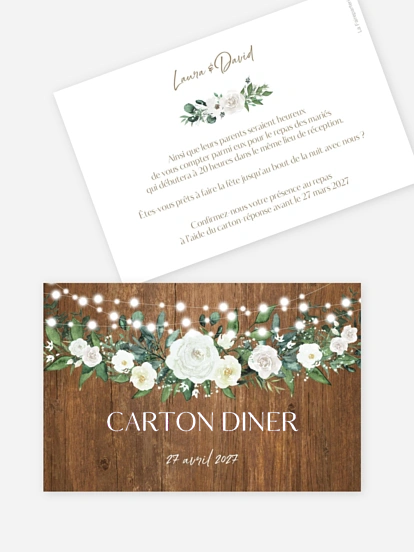 Carton d'invitation Guinguette chic