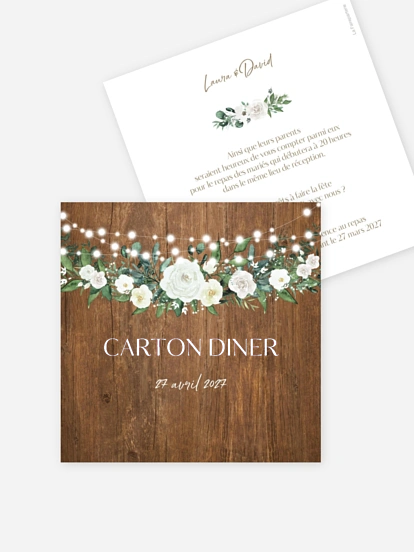 Carton d'invitation Guinguette chic