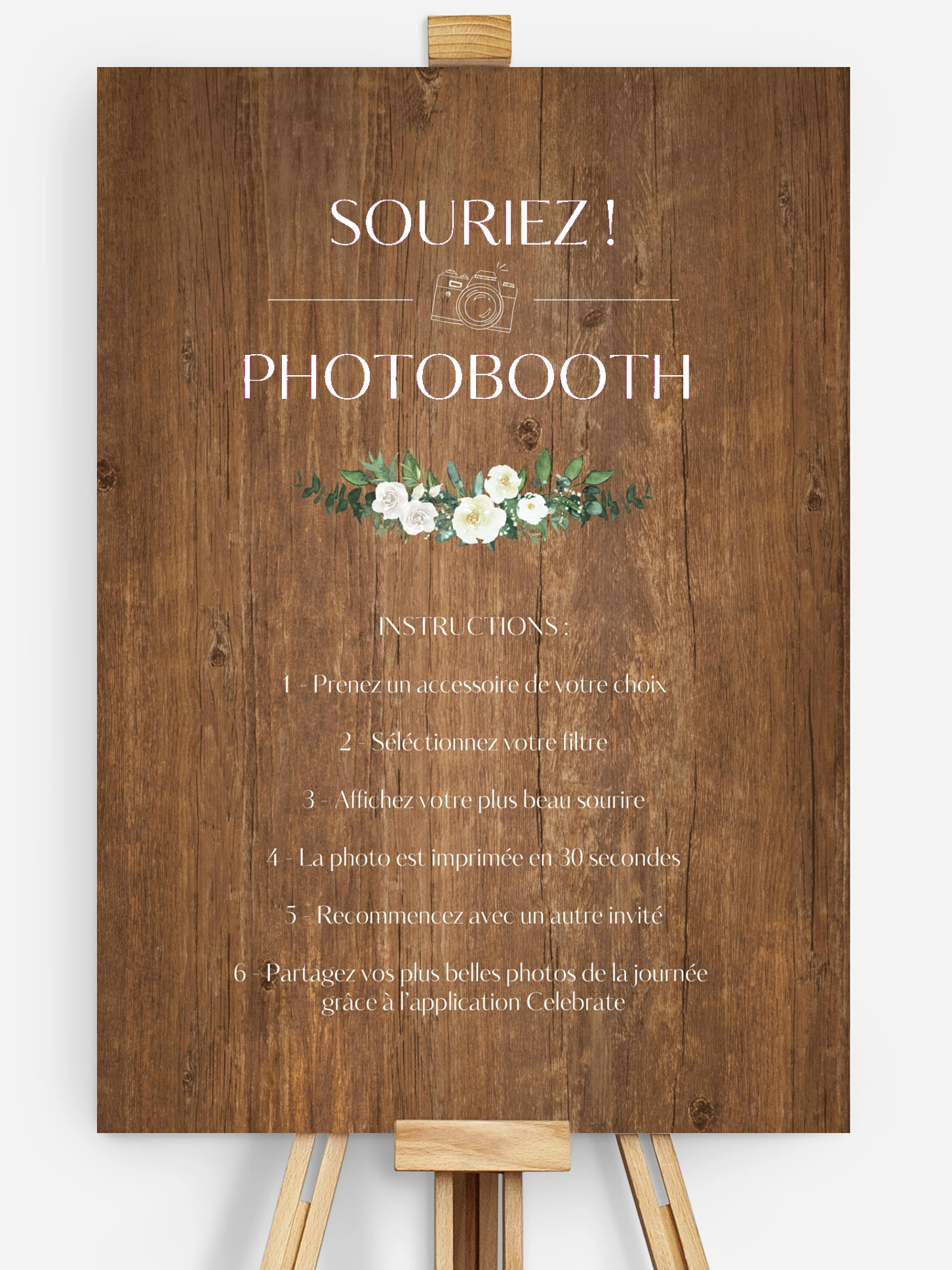 Affiche photobooth mariage Guinguette chic