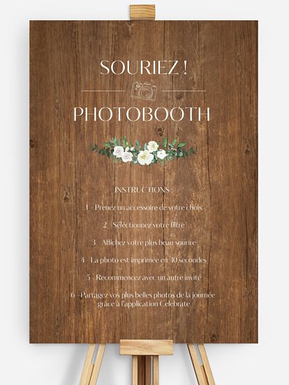 Affiche photobooth mariage Guinguette chic
