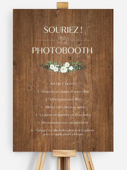 Affiche photobooth mariage Guinguette chic