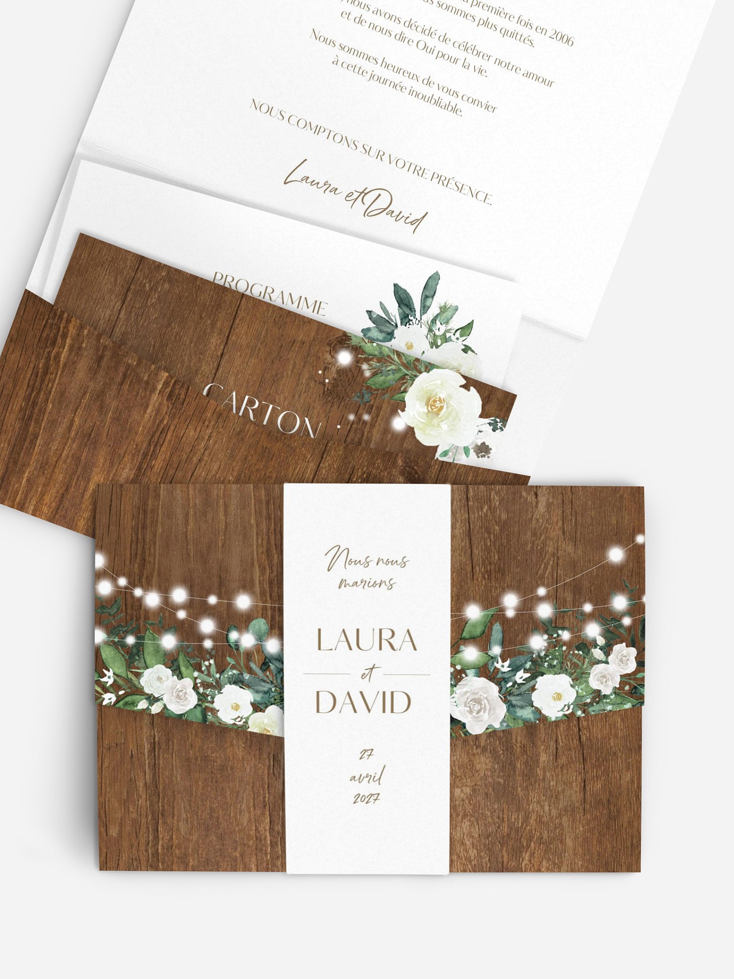 Faire-part de mariage Guinguette chic