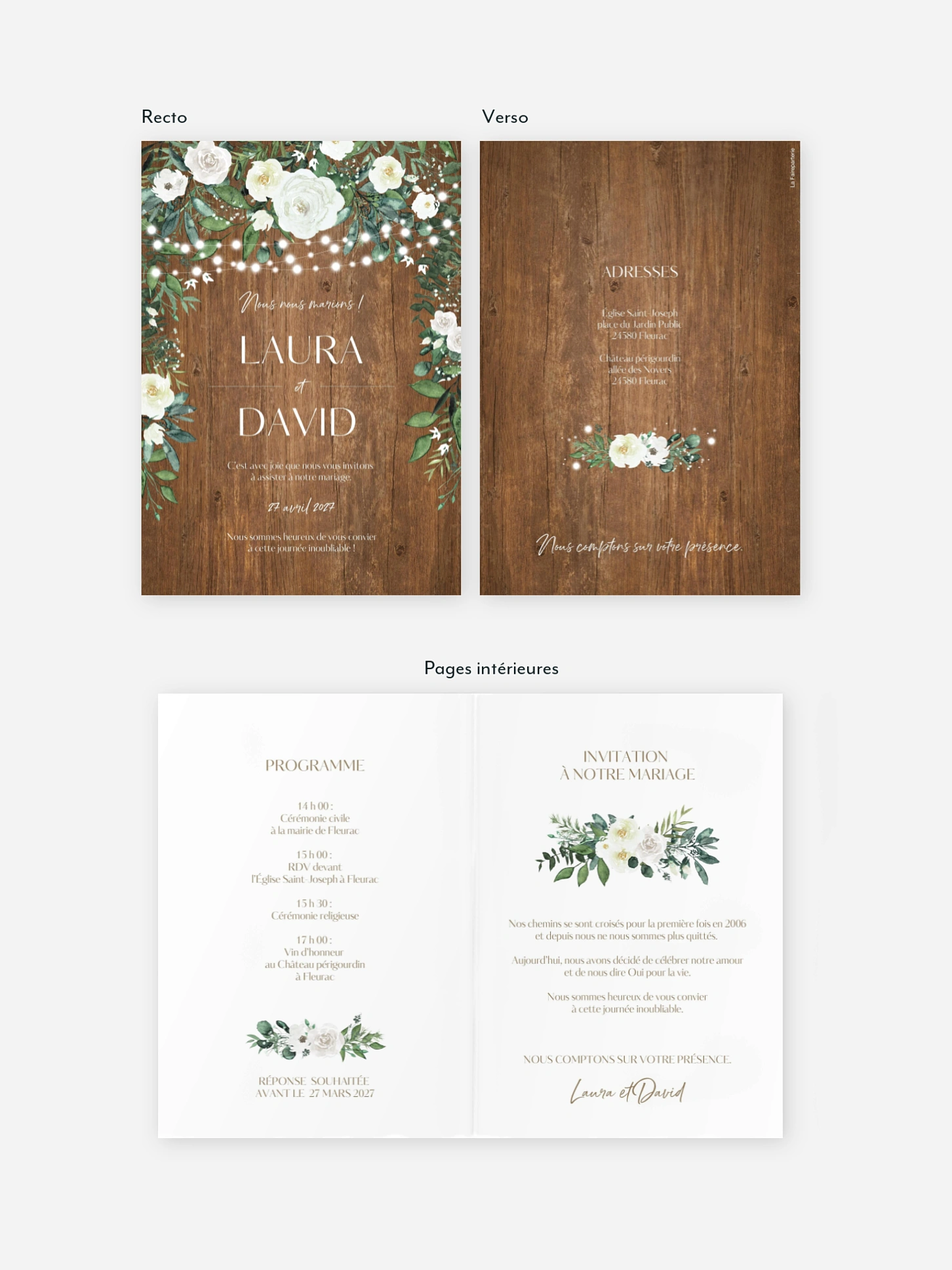 Faire-part de mariage Guinguette chic