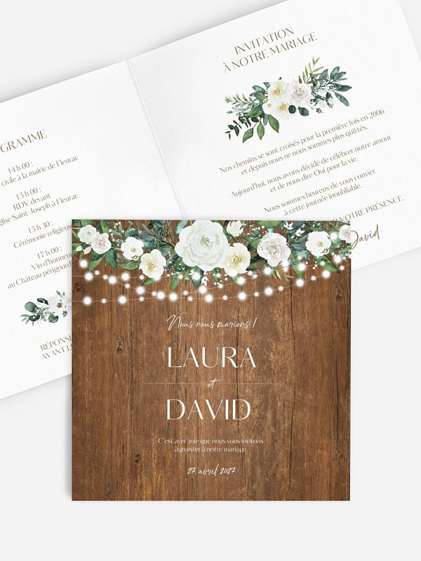 Faire-part de mariage Guinguette chic