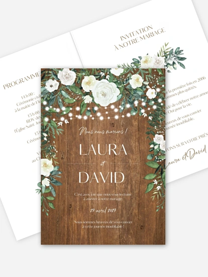 Faire-part de mariage Guinguette chic