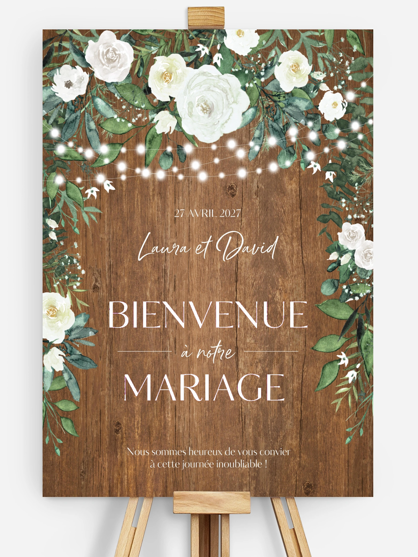 Poster bienvenue mariage Guinguette chic
