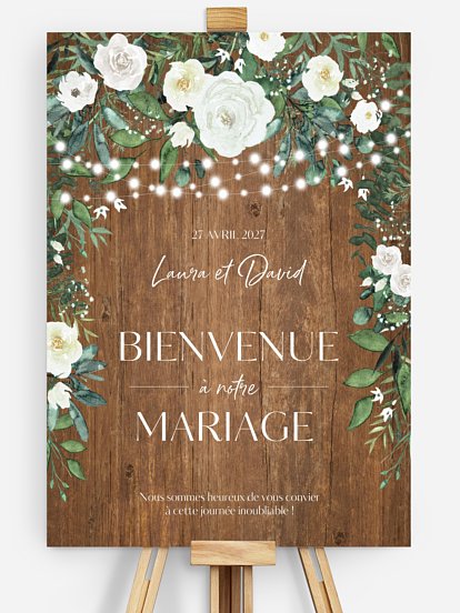 Poster bienvenue mariage Guinguette chic