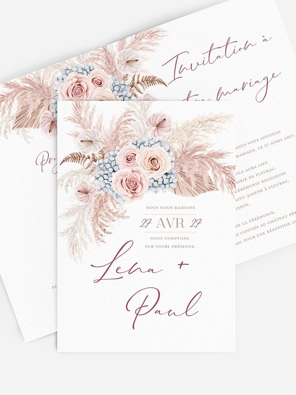 Faire-part de mariage Bouquet romantique