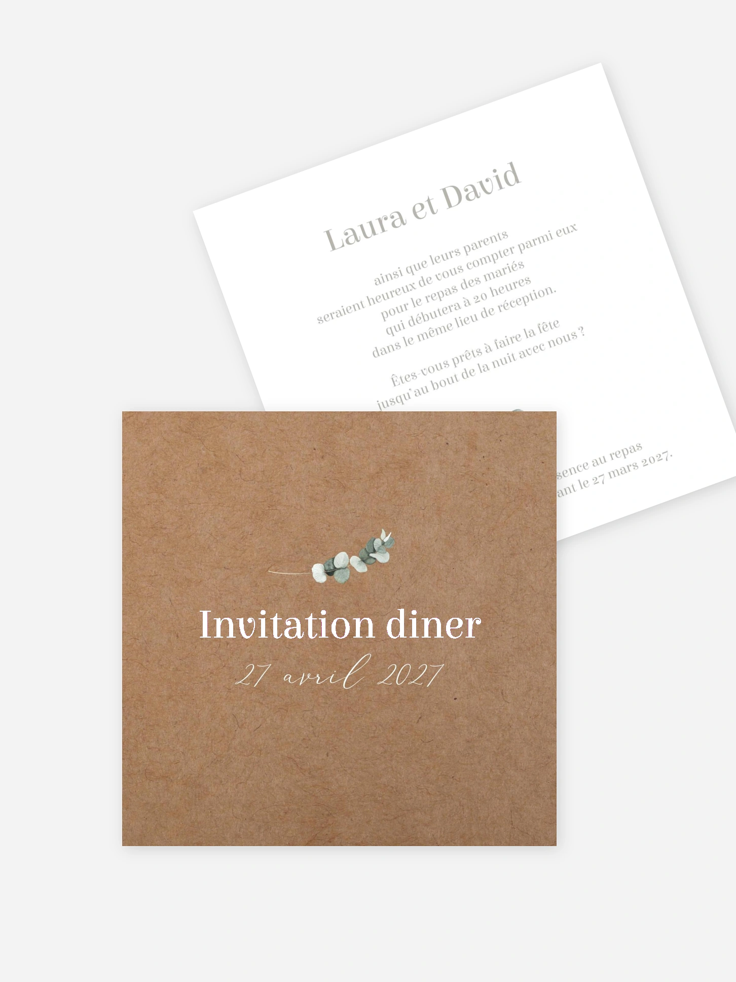 Carton d'invitation Greenery Heart