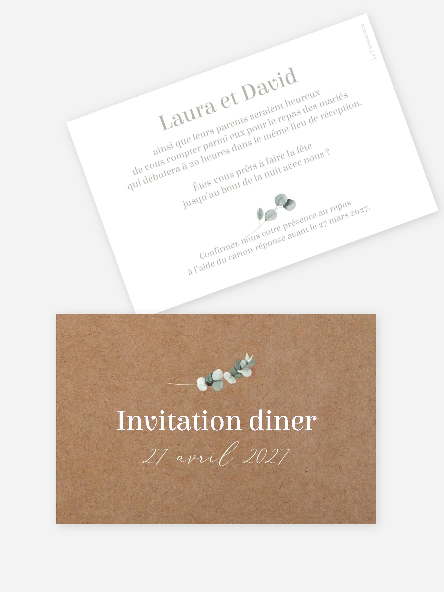 Carton d'invitation Greenery Heart