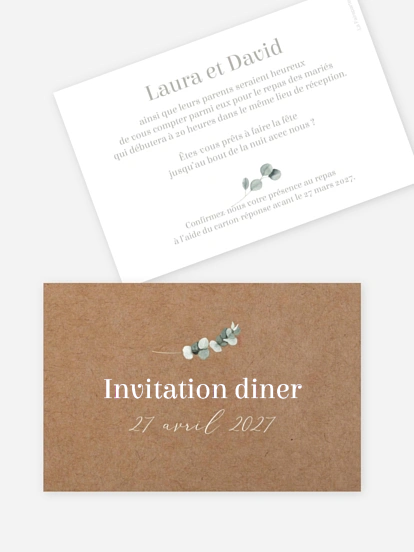 Carton d'invitation Greenery Heart