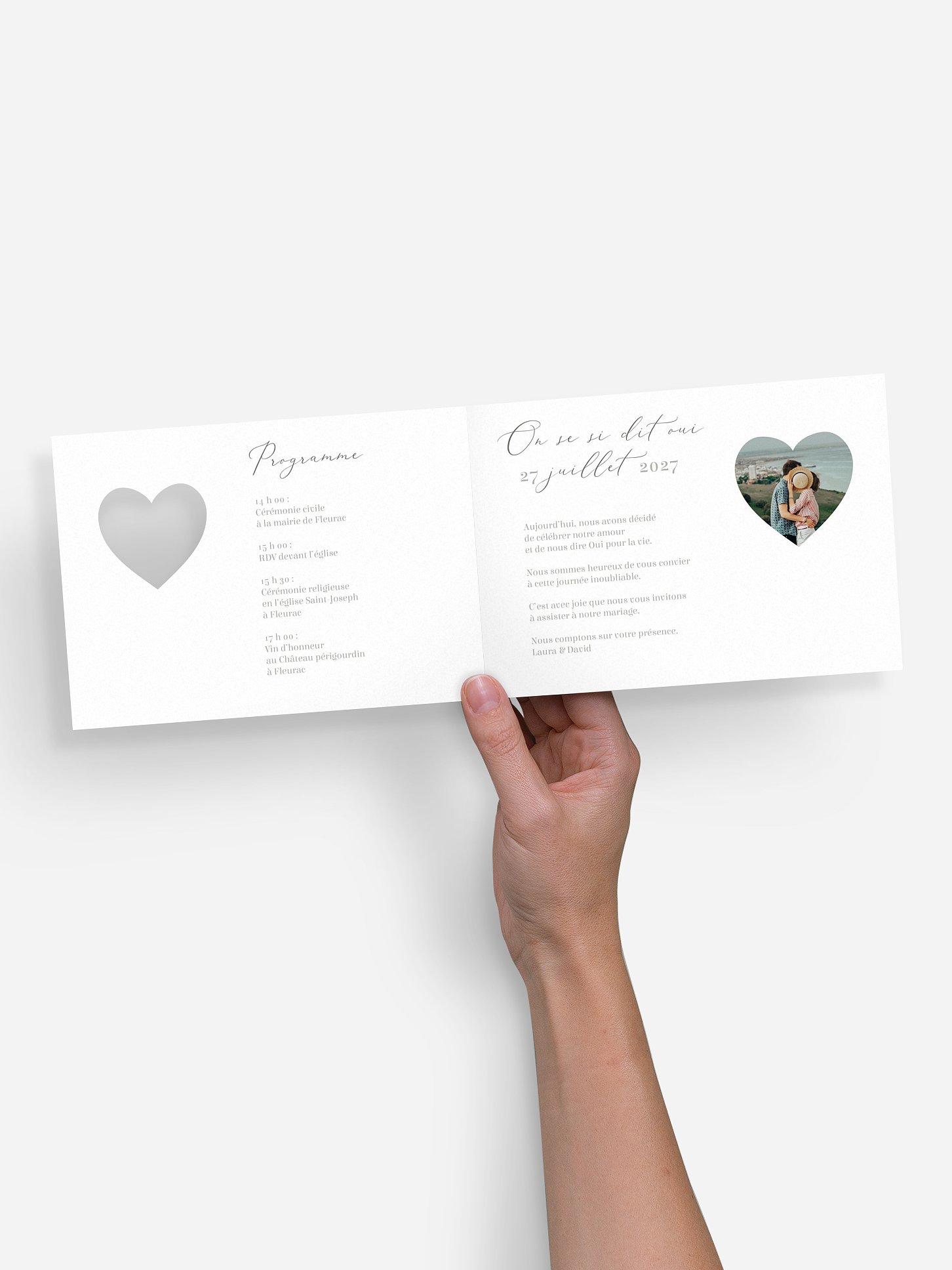 Faire-part de mariage Greenery Heart
