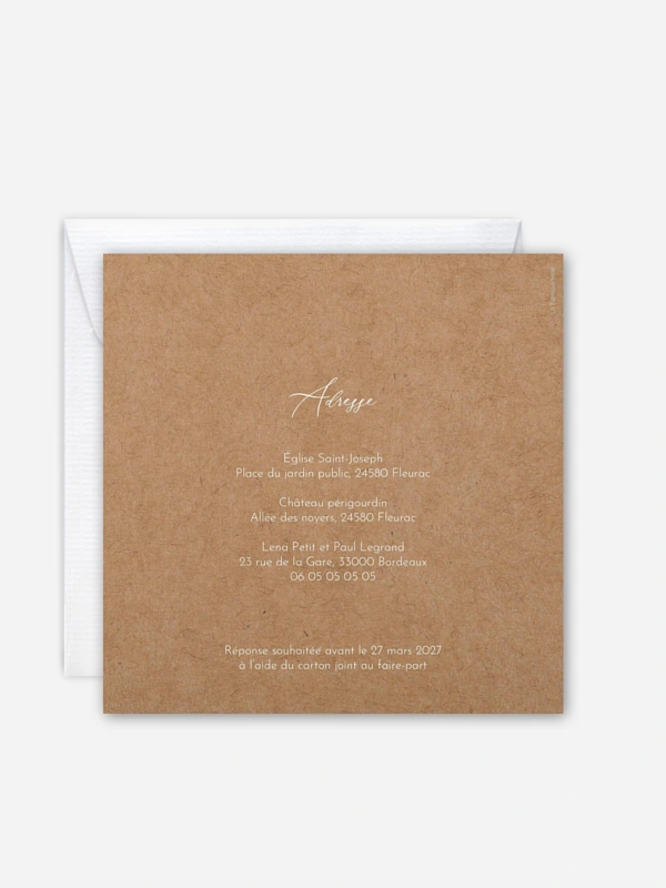Faire-part de mariage Mon âme soeur