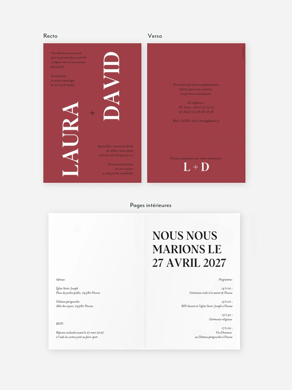 Faire-part de mariage Forever You and Me