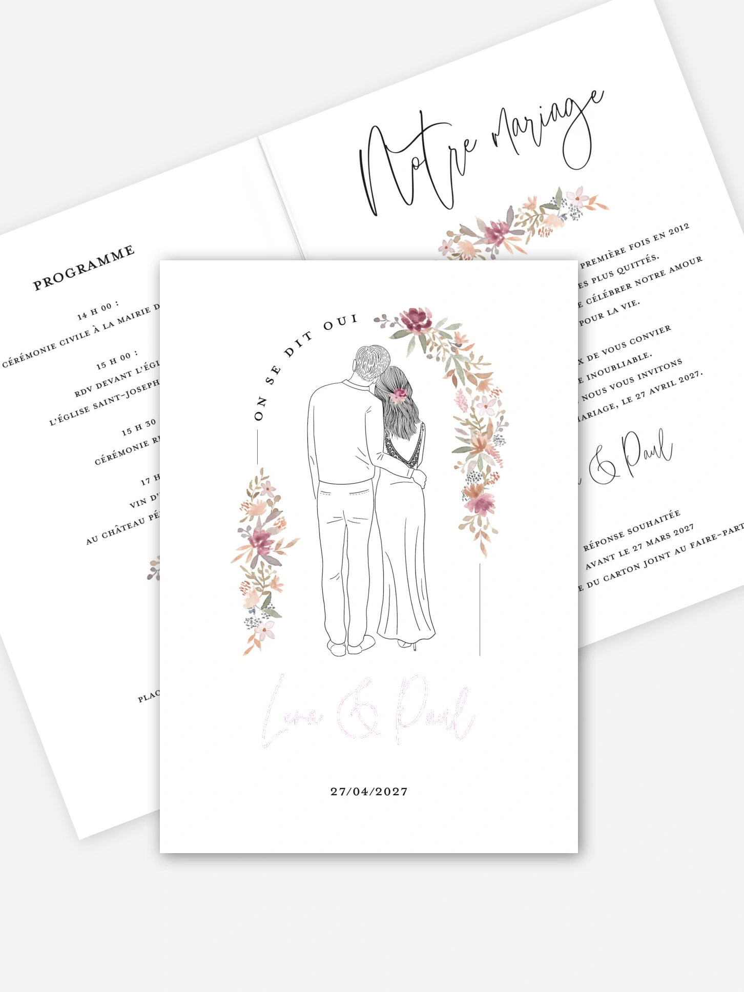 Faire-part de mariage Poetic Lovers
