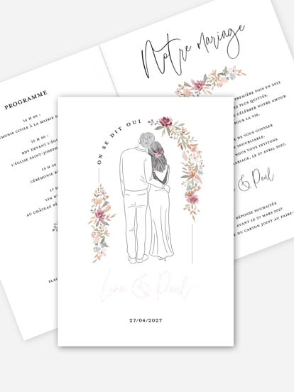 Faire-part de mariage Poetic Lovers
