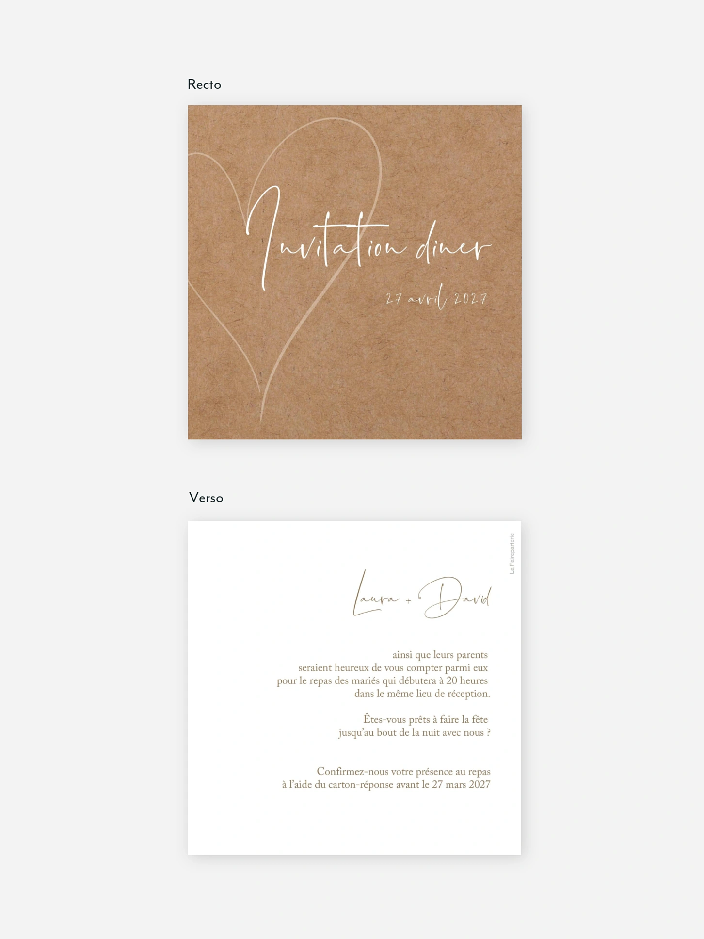 Carton d'invitation Romantic Heart