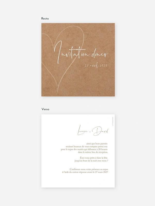 Carton d'invitation Romantic Heart