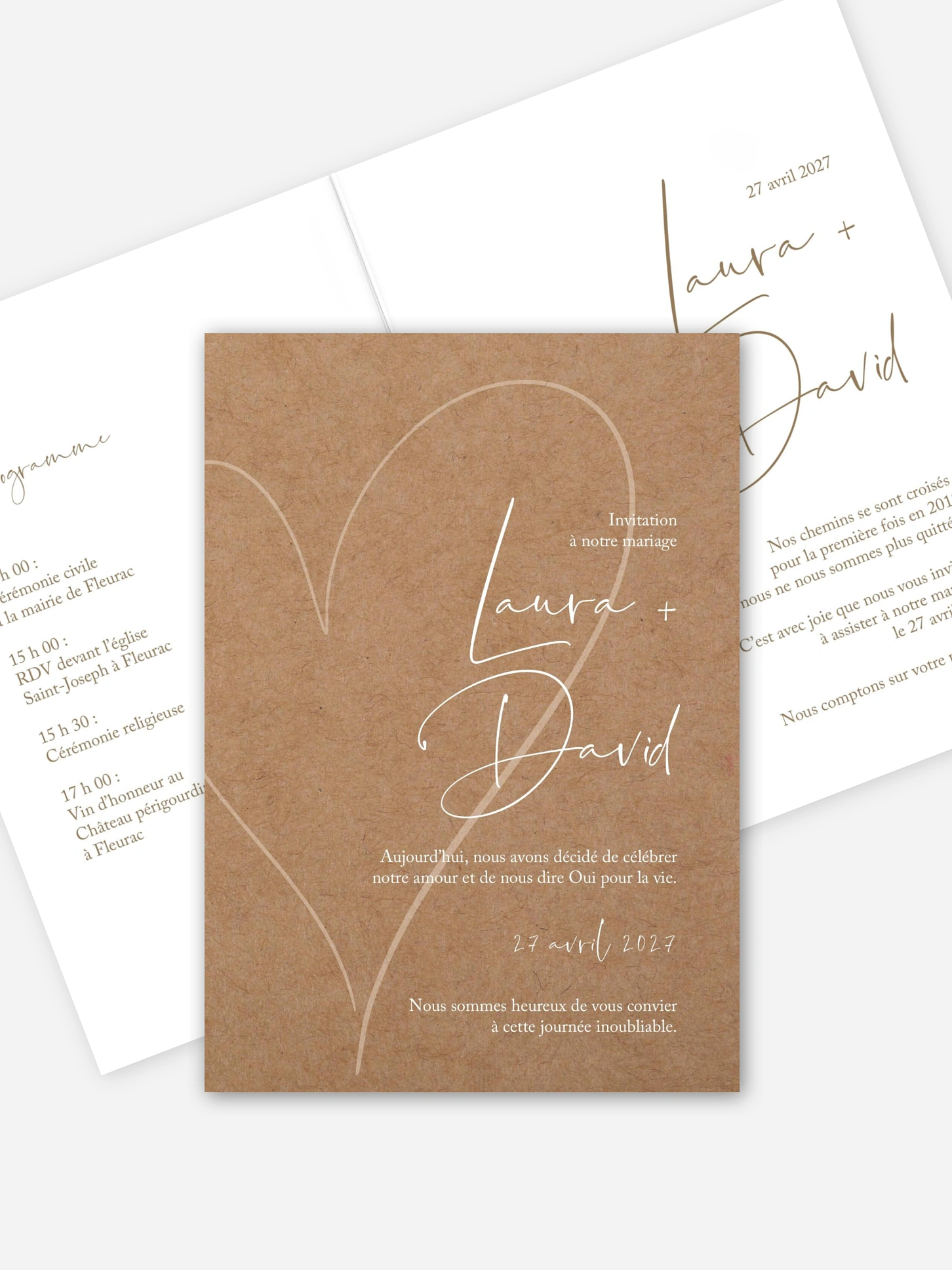 Faire-part de mariage Romantic Heart