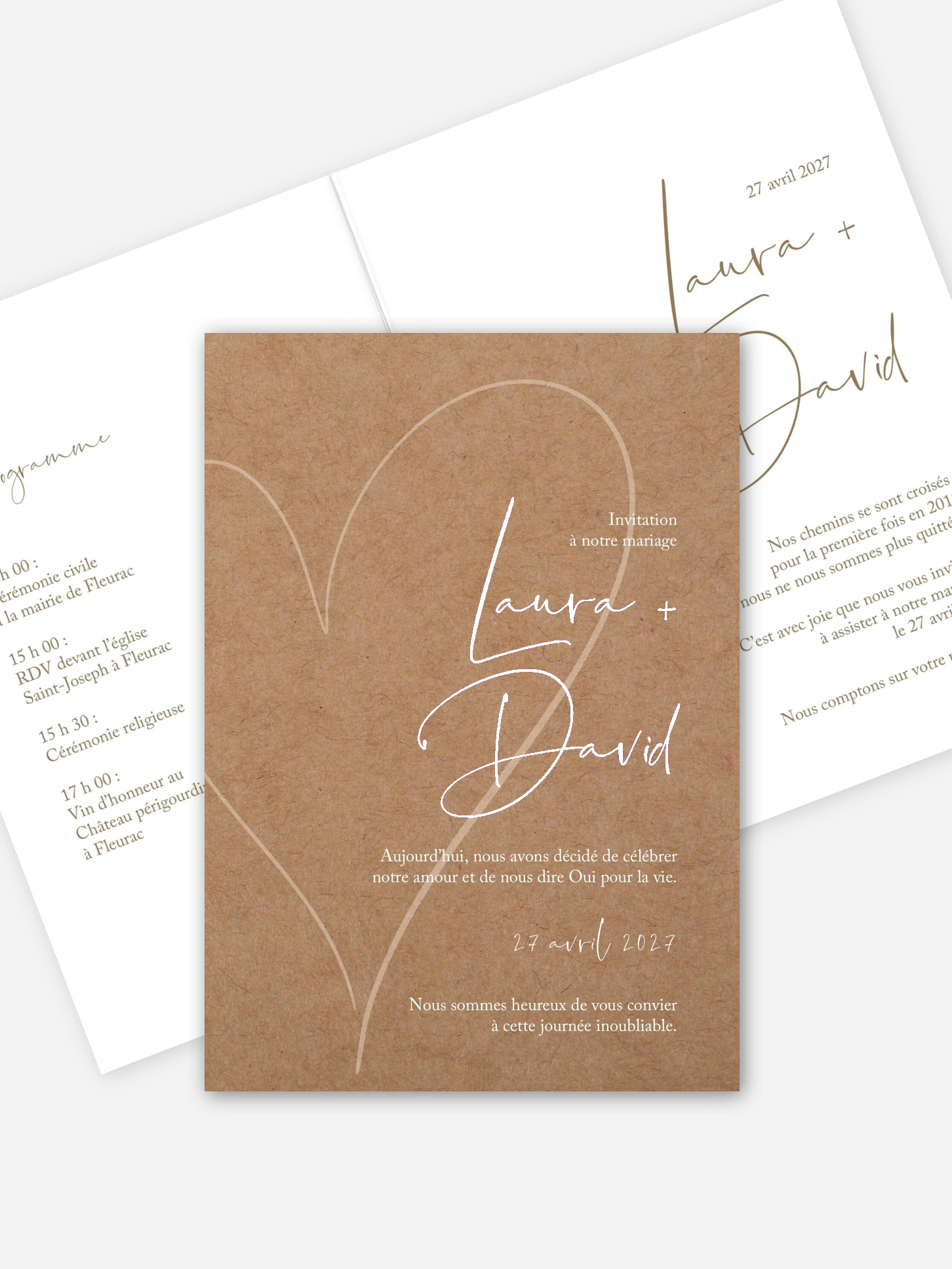 Faire-part de mariage Romantic Heart