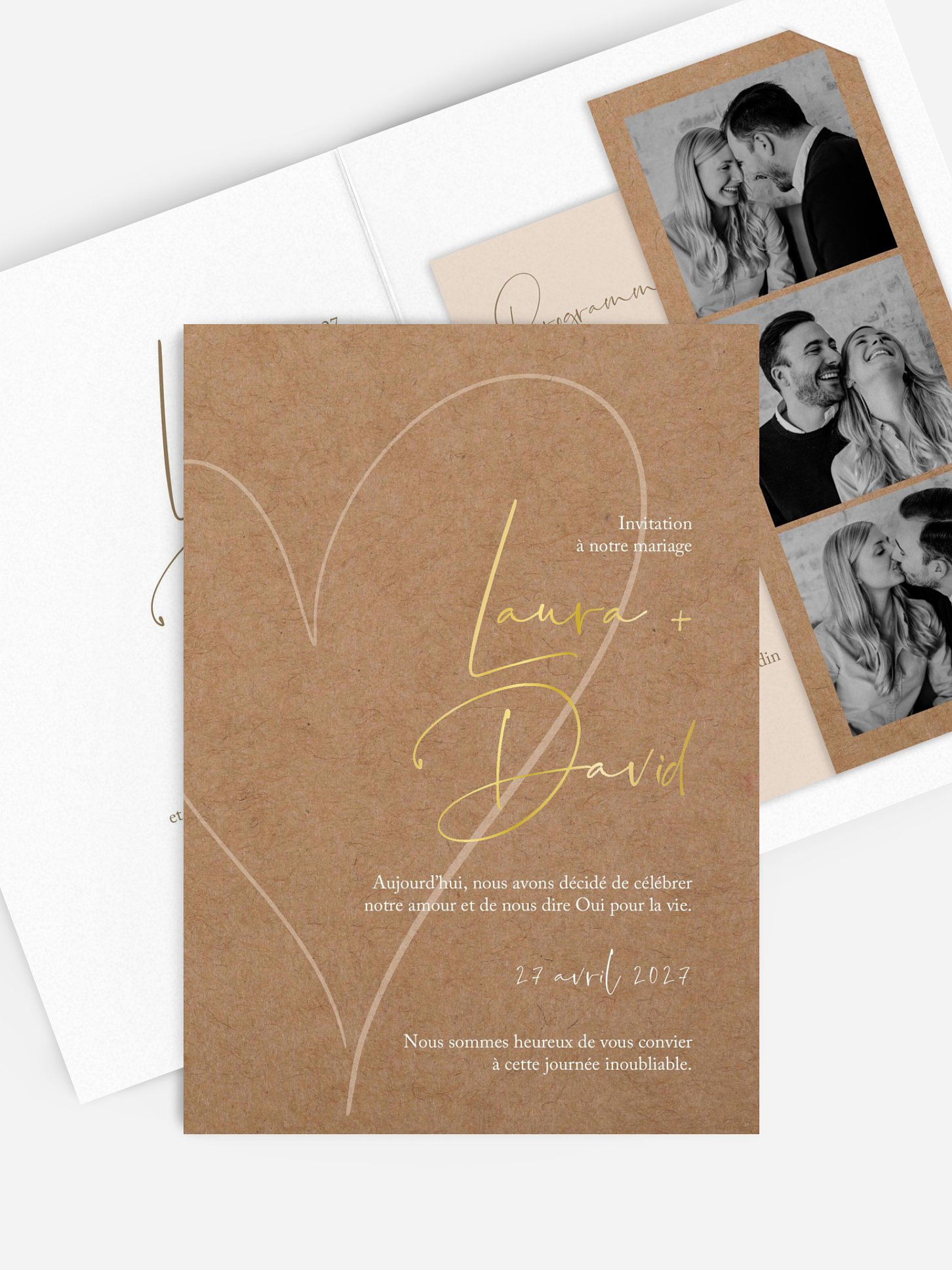 Faire-part de mariage Romantic Heart