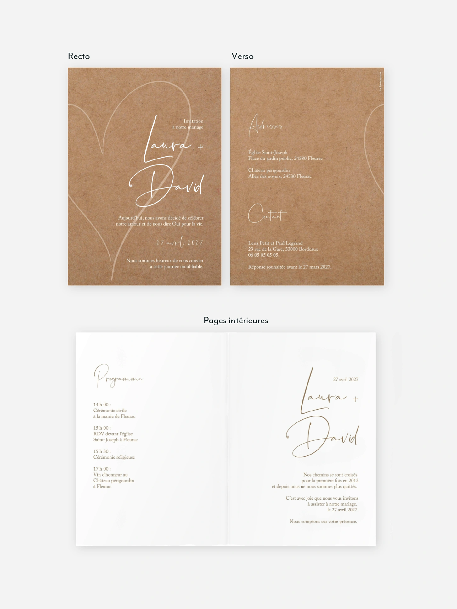 Faire-part de mariage Romantic Heart