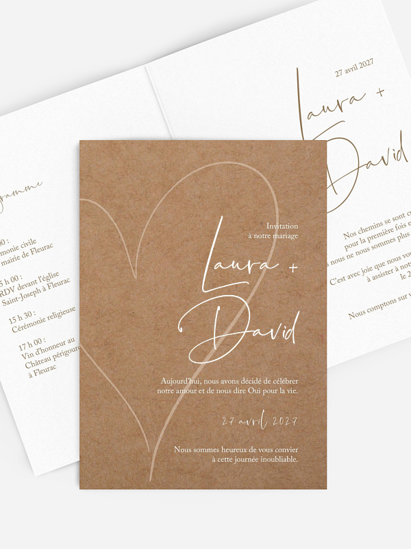 Faire-part de mariage Romantic Heart