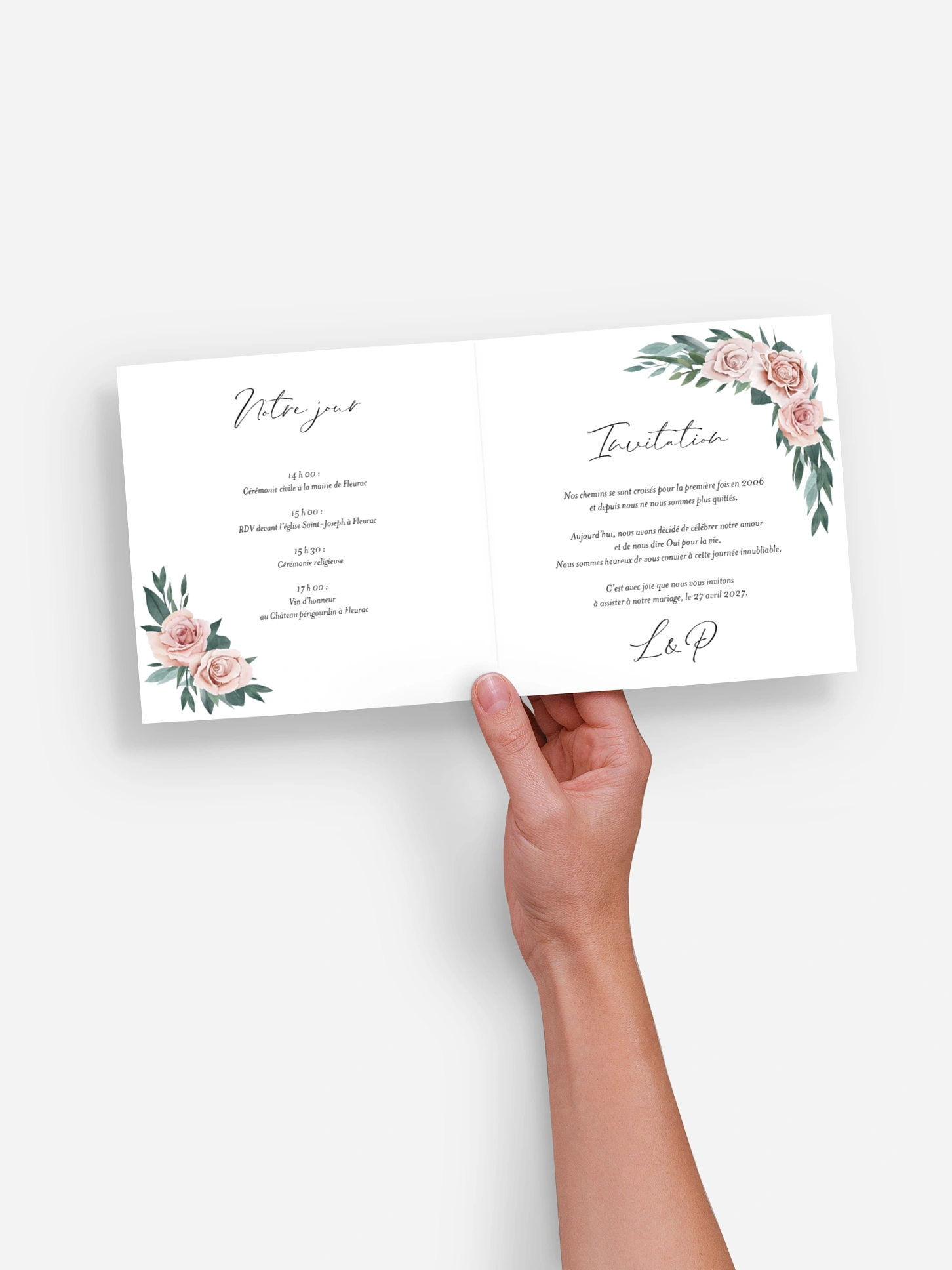 Faire-part de mariage Roses élégantes