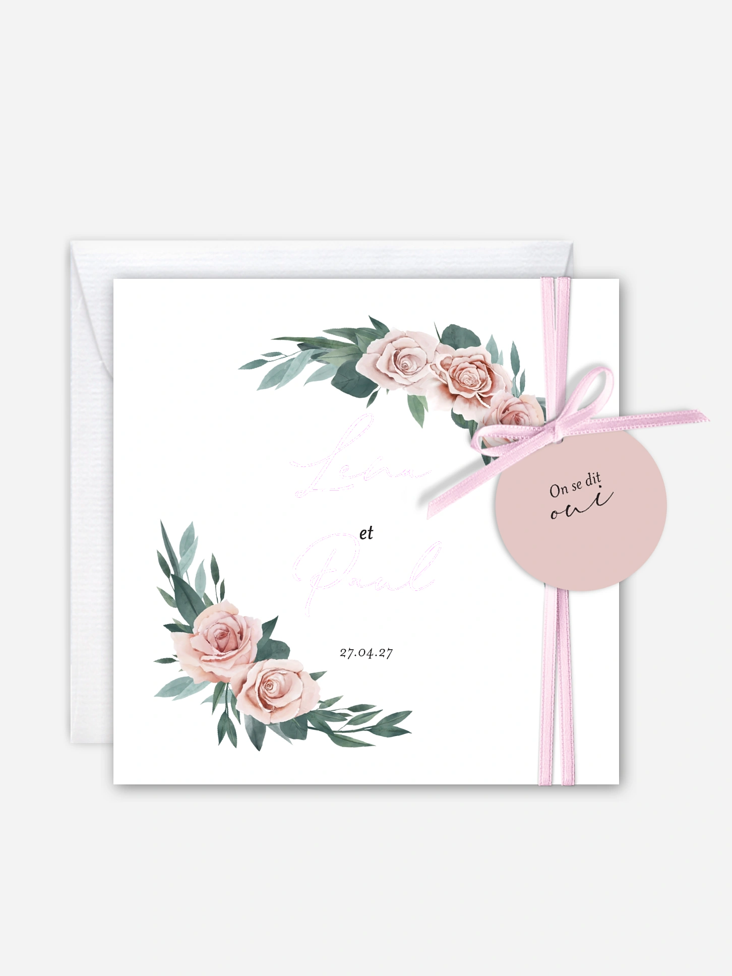Faire-part de mariage Roses élégantes