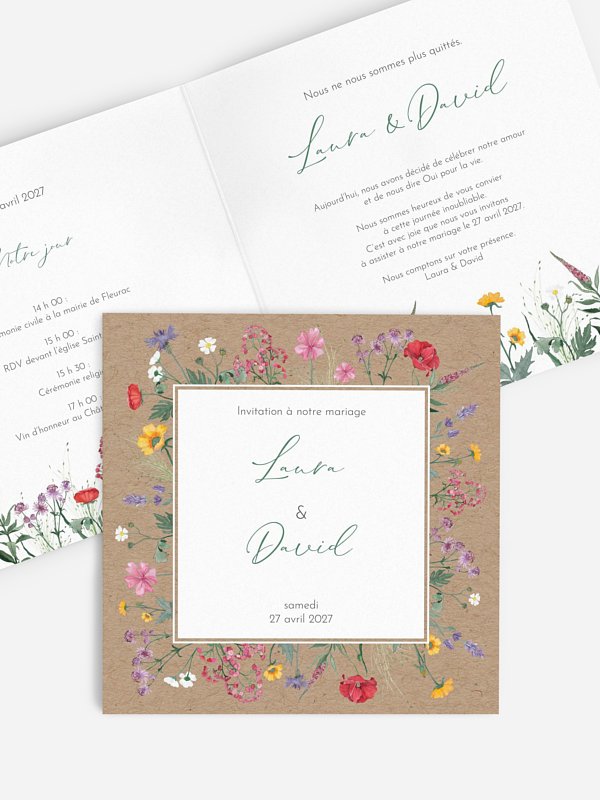 Faire-part de mariage Wildflowers