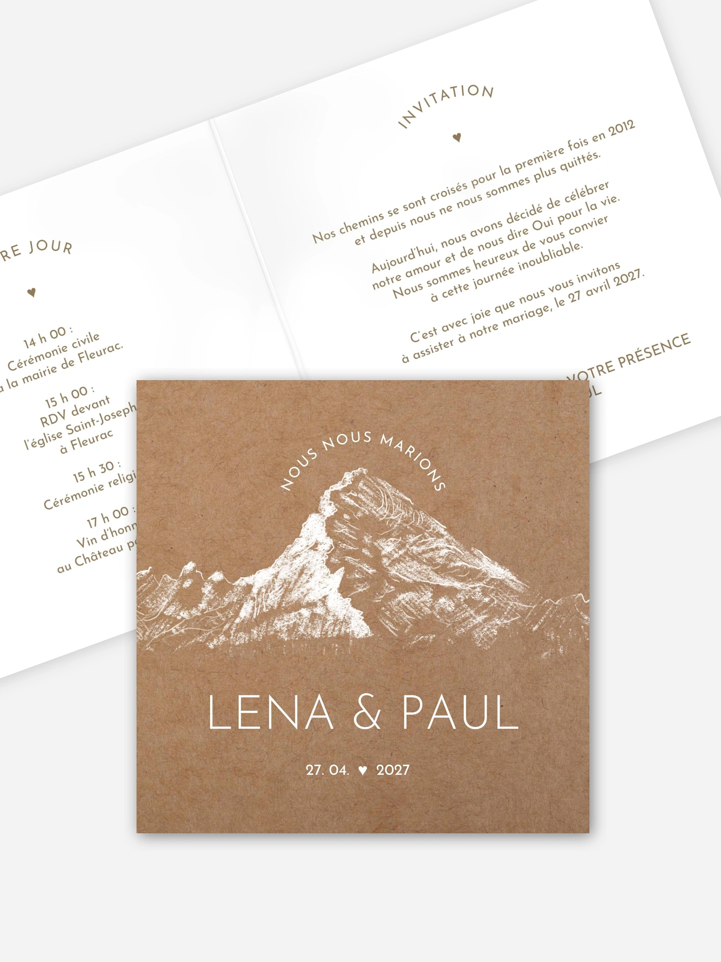 Faire-part de mariage Union nature