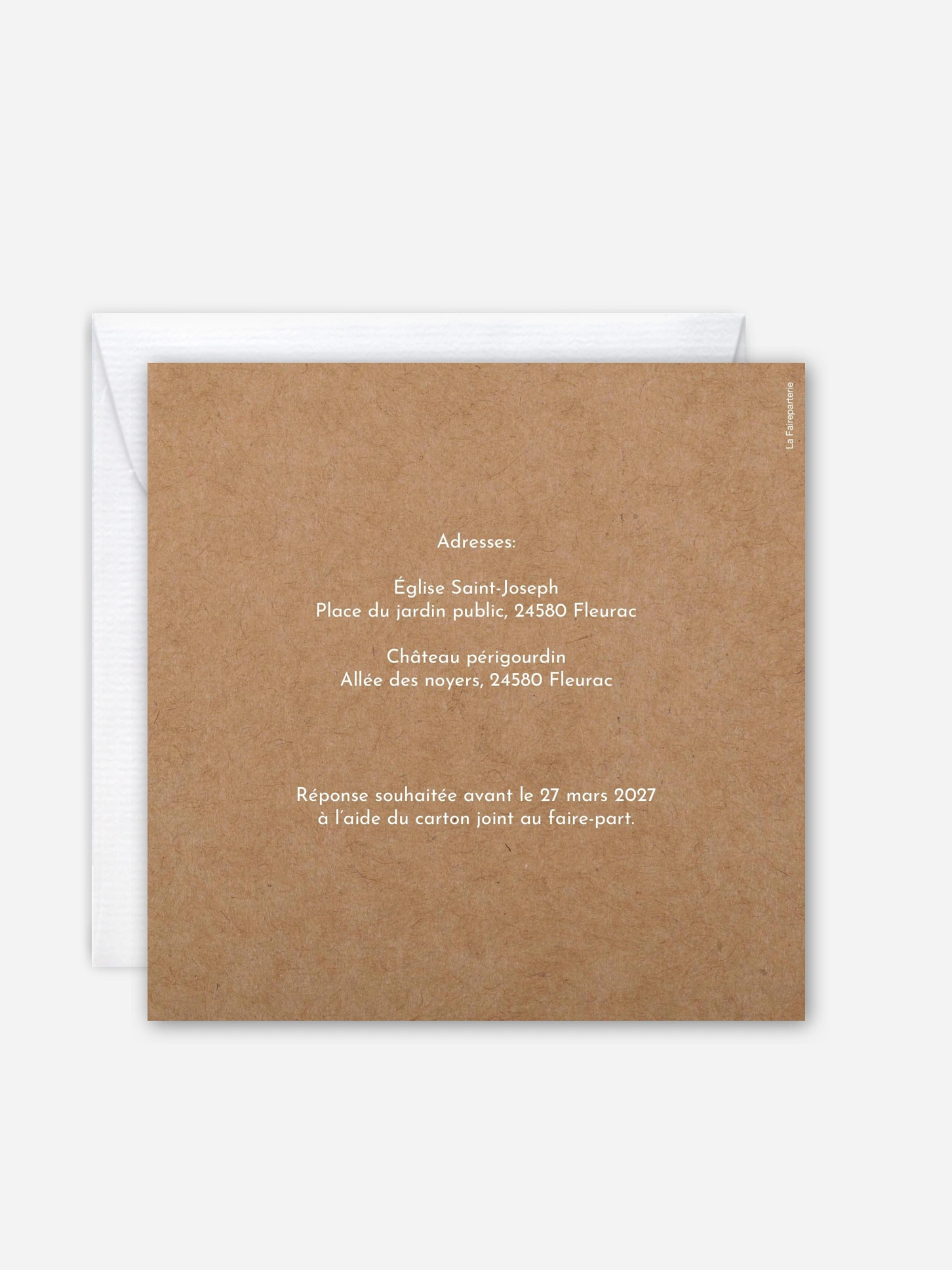 Faire-part de mariage Union nature