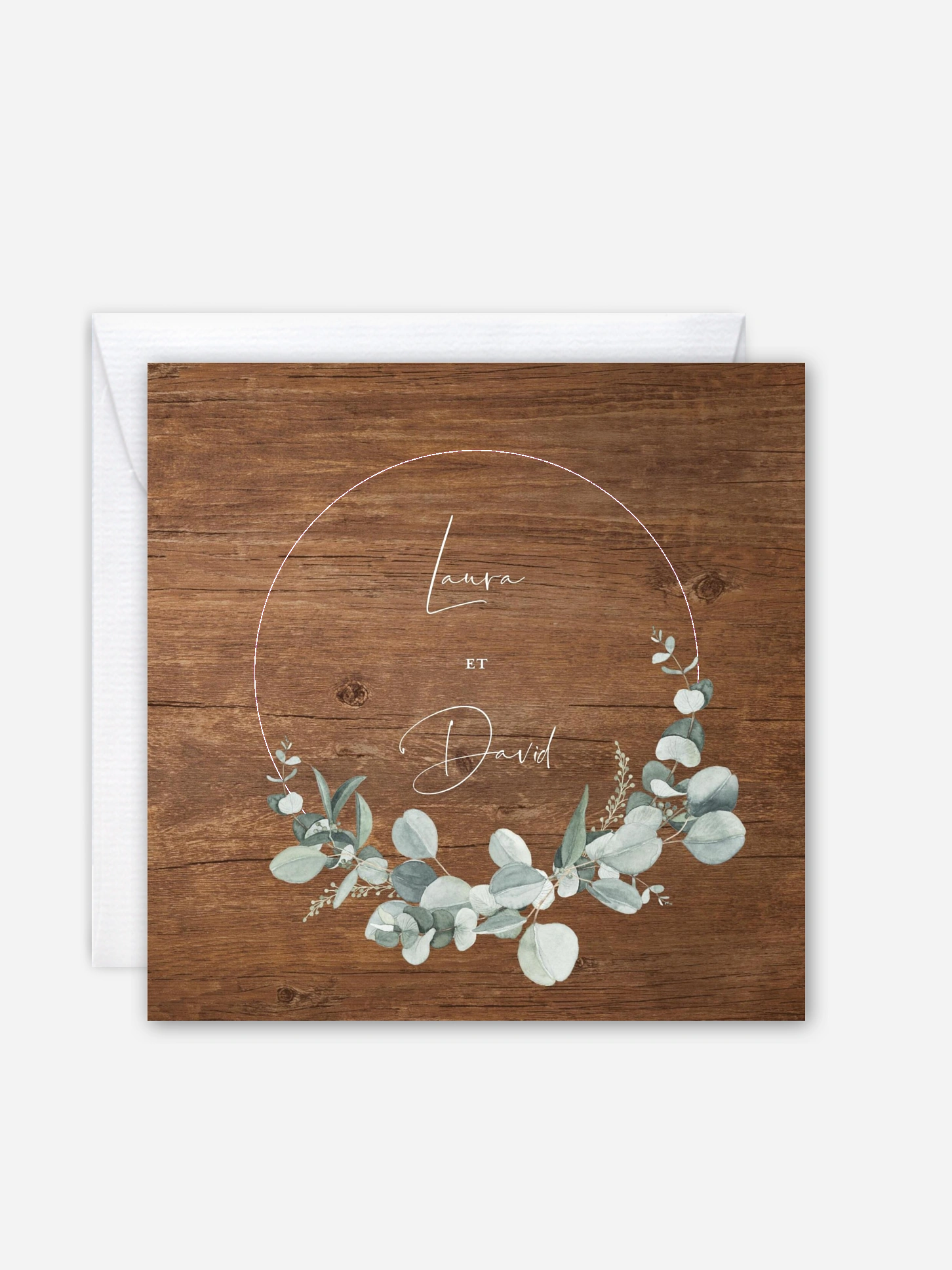 Faire-part de mariage Eucalyptus love champetre