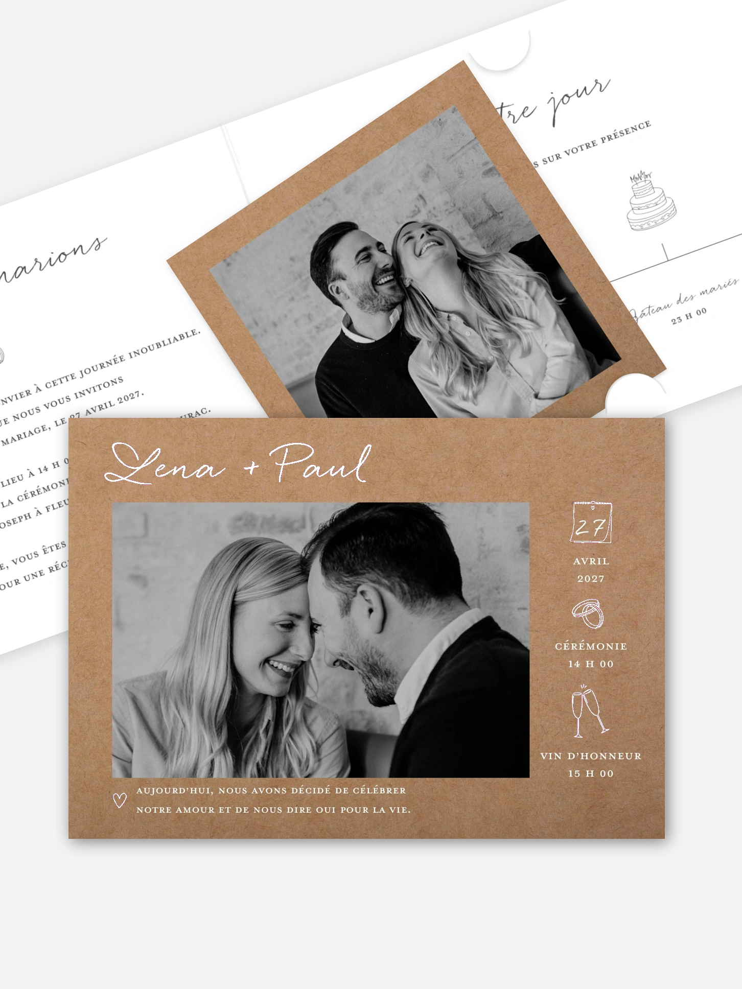 Faire-part de mariage Lovely Pictos