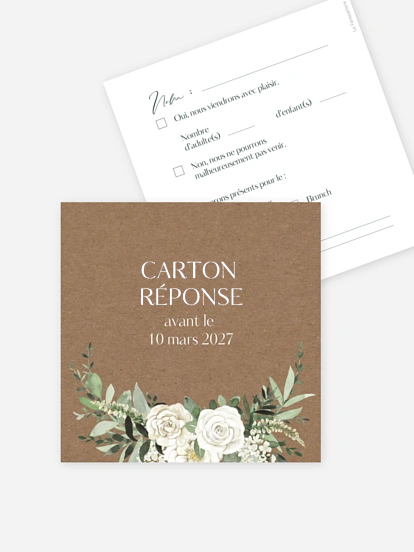 Carton réponse Bouquet royal