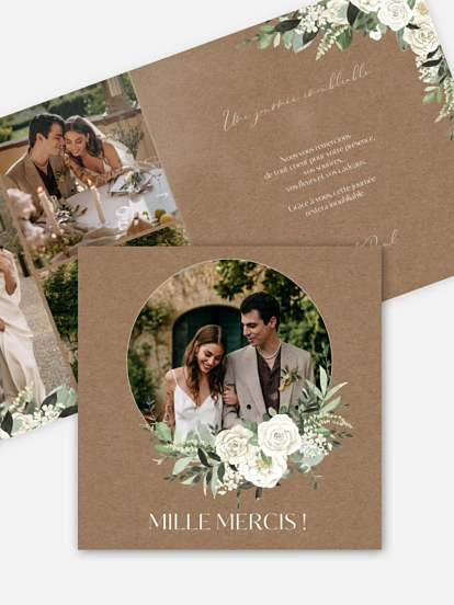 Carte de remerciements Bouquet royal