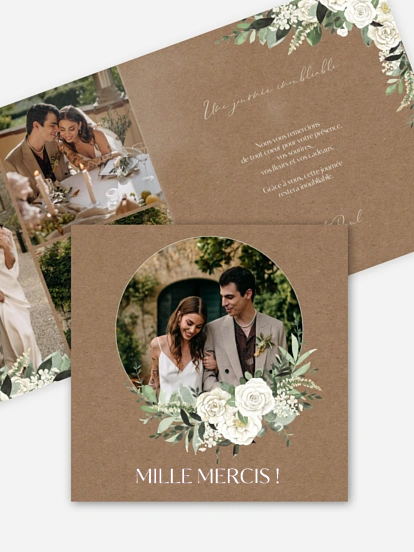 Carte de remerciements Bouquet royal