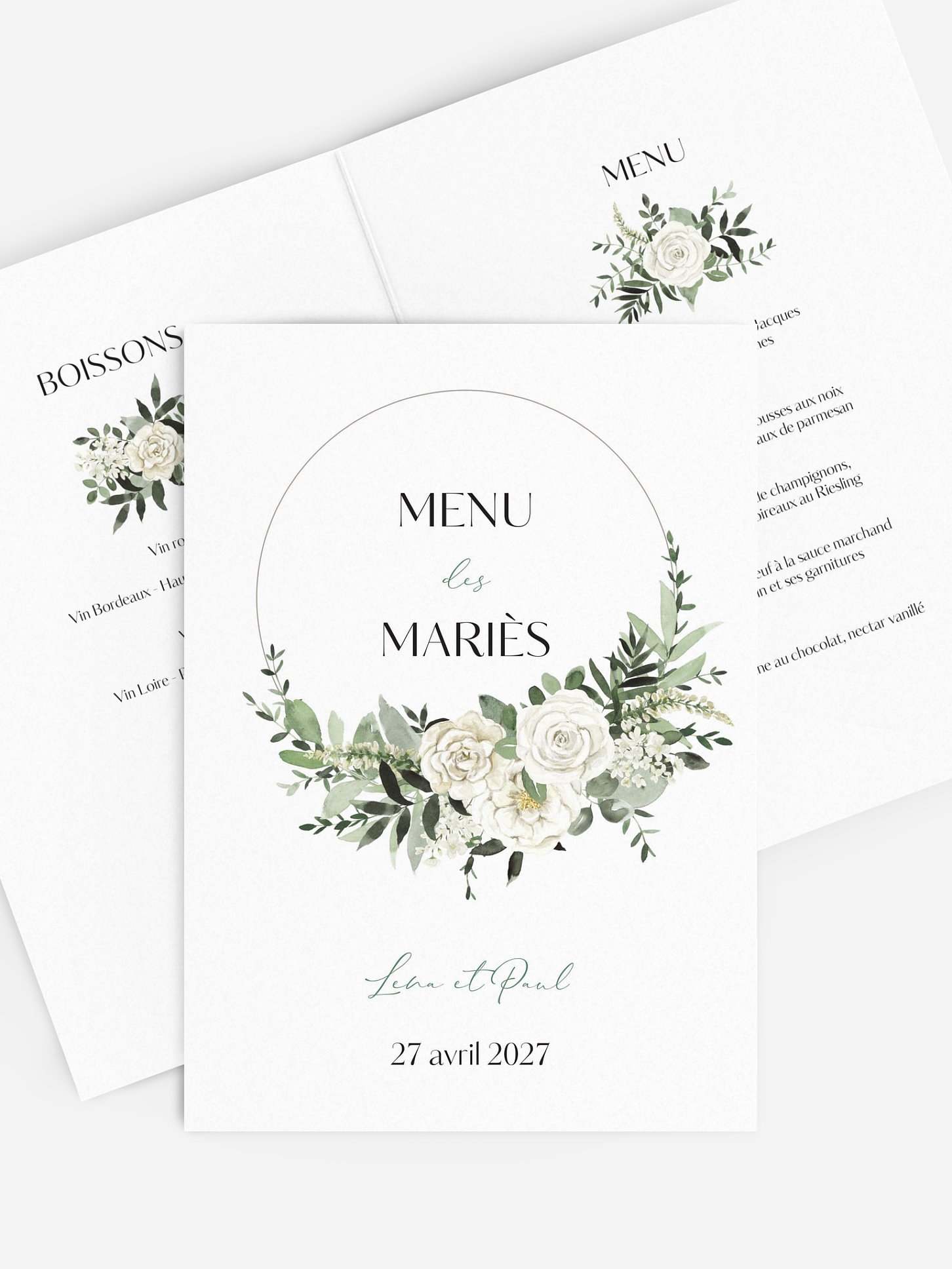 Menu mariage Bouquet royal