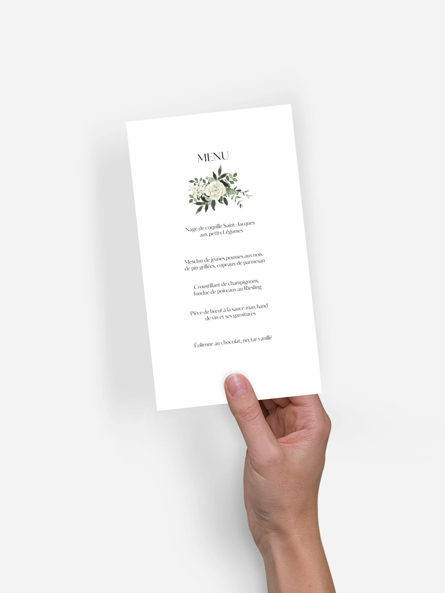 Menu mariage Bouquet royal