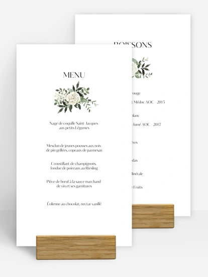 Menu mariage Bouquet royal