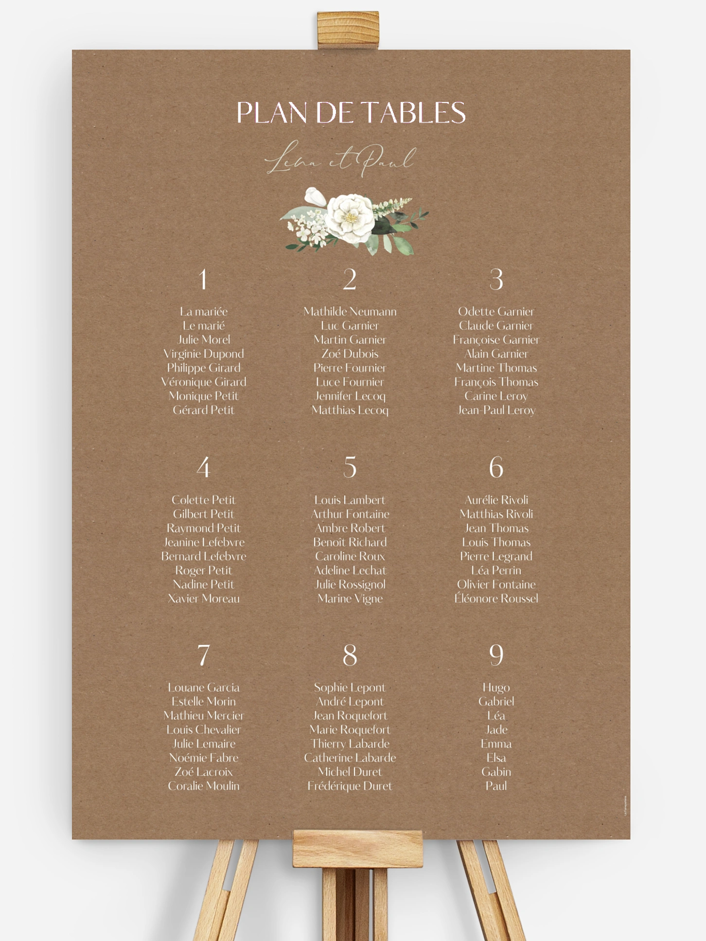 Poster plan de table mariage Bouquet royal