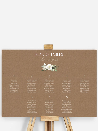 Poster plan de table mariage Bouquet royal