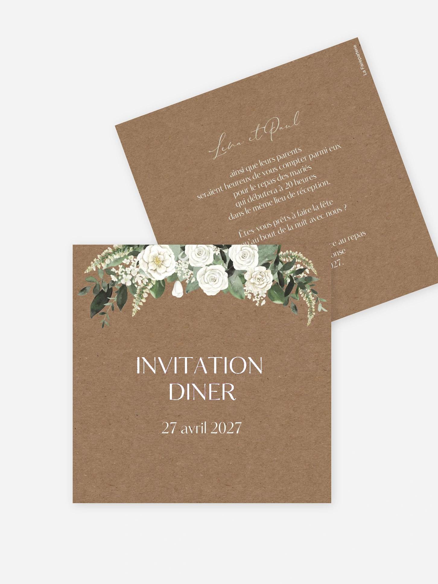 Carton d'invitation Bouquet royal
