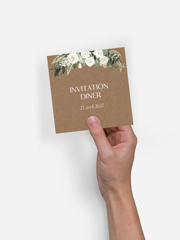 Carton d'invitation Bouquet royal